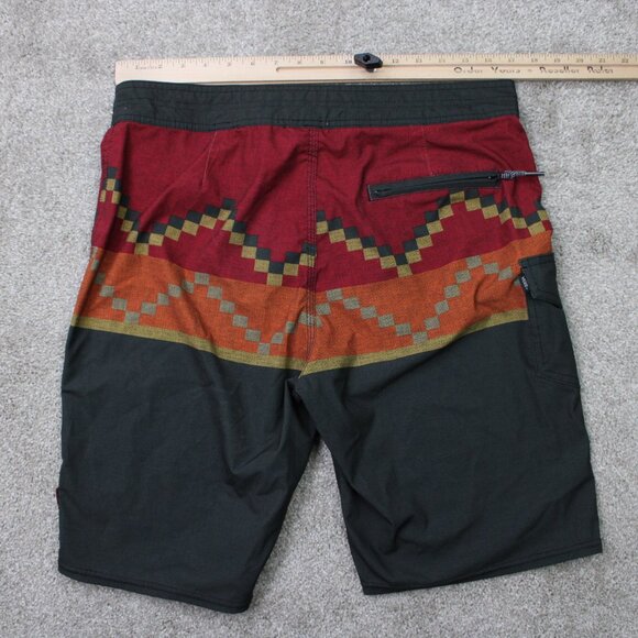 VANS x Nathan Fletcher Board Shorts Mens 32 Black Drawstring Swim Trunks Surf - Picture 7 of 11